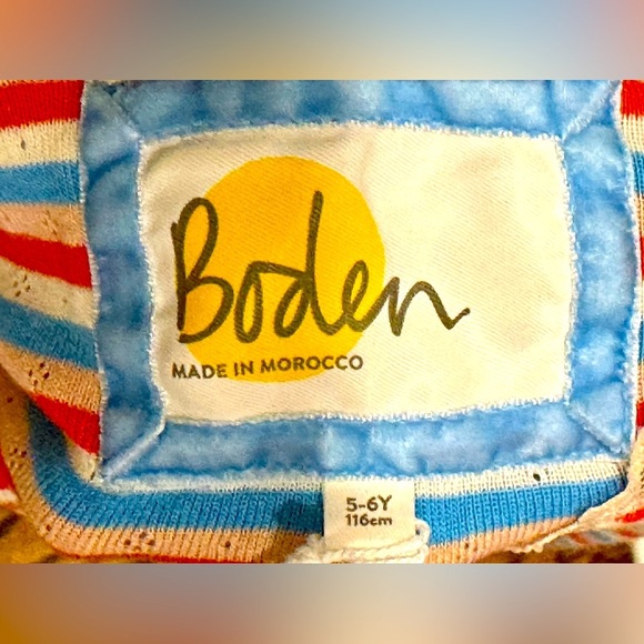 Mini Boden NWT Sz 5-6Y Striped Kids Shirt - Red, Pink, Blue, White, long sleeve - Picture 4 of 4